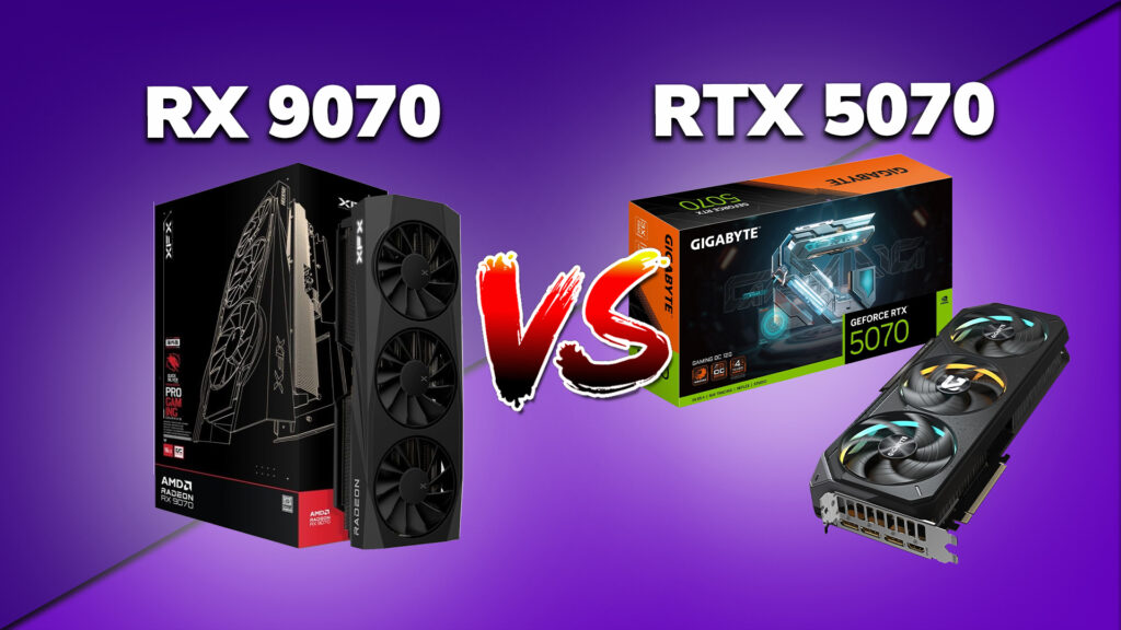 comparatif carte graphique RTX 5070 vs RX 9070