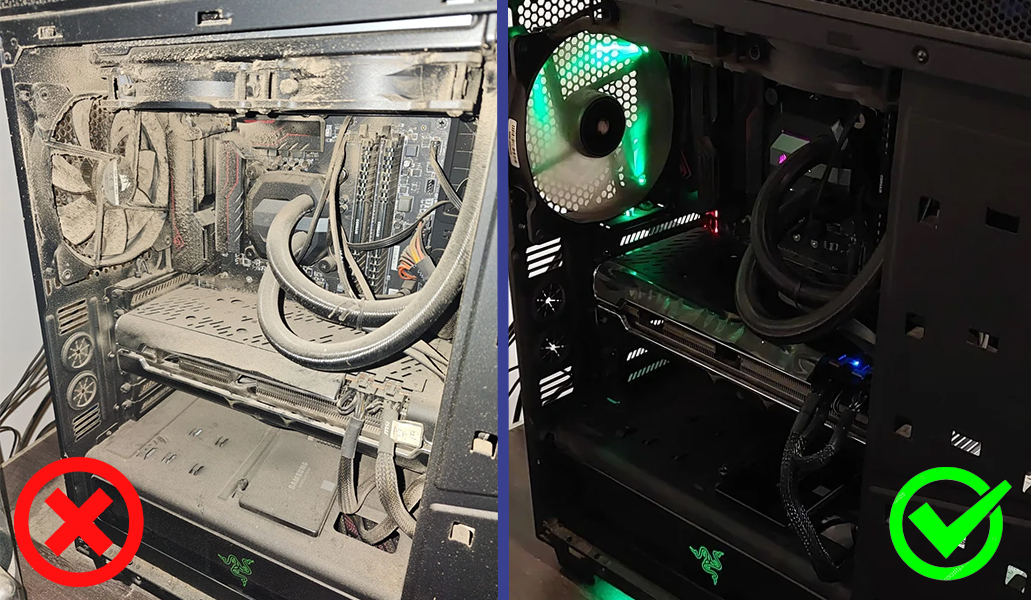 avant après nettoyage PC